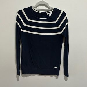 Nautica Women's 3/4 Sleeve Crew Neck Sweater Navy White Size XS